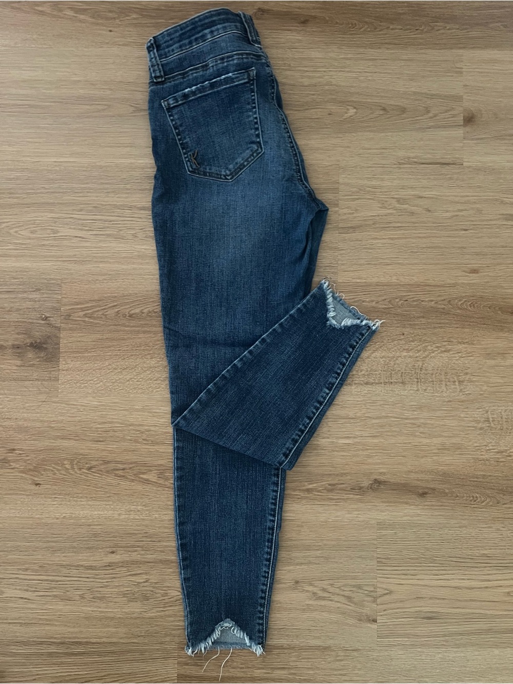 Kut from the Kloth Dark Indigo Raw-Hem Ankle Jeans